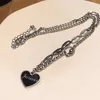 Pendant Necklaces Women's Necklace Charm Luxury Retro Temperament Love Punk Fashion Black Letter Clavicle Chain Friend GiftPendant