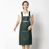 Pu Appron Deri Yelek Tasarımı Kadınlar su geçirmez ve yağ geçirmez mutfak yemek pişirme elbisesi yetişkin bib bel 220507