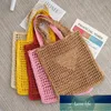 Bolsa de palha feminina de praia Totes designers de mão -de -tecla de alta qualidade Bolsas de compras femininas bolsas de ombro de verão com logotipo do triângulo 5 cores