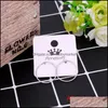 100Pcs/Lot 4X4Cm White Color Paper Different Design Colorf Earrings/Ear Stud Card Jewelry Display Hang Tag Label Printing Drop Delivery 2021