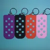 Croc keychain holder Candy Color Silicone Wristbands machine adjustable keychain plate for Charms Women Child Gift Can match shoe flower