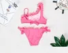 ins Meisjes Tweedelige Prinsessenbadpak Aardbeienrok Stijl Designer Strandkleding 2-16T Meisjes Roze Strakke Bikini's Kinderen Zomer Comfortabele Zwemkleding