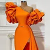2022セクシーなオレンジ色のアラビアウエミドドレス
