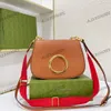 Nuovo Blondie Pulnamera in pelle Interlocking motivazione Designer Womens Handbag Green Red Web Cintchbody Clutch Borse