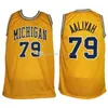 Nikivip Michigan Wolverines College Aaliyah #79 Retro Yellow Jersey Basketball Jersey Szygowane niestandardowe numer