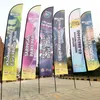 Beach Flagpole Feather Teardrop Flags and Banners With Base Custom Print Printing Club Advertising Sport Outdoor med marknadsföring 220616