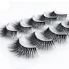 False Eyelashes 5Pairs 3D Faux Mink Hair Wispies Cross Natural Long Extension Handmade Resuable Lashes Makeup BeautyFalse Harv22