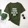 Women's T-Shirt Irish I Were Back In Bed Shamrocks Printed St Patrick's Day Woman Tshirts 2022 Graphic Tee Aesthetic Clothes Short Sleeve Fe