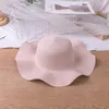 All Match Big Brimmed Hats Solid Color Wavy Straw Hat Women Sun Protection Sunshade Caps for Summer