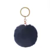 8 cm Pompon Sac Porte-clés Anneaux Marque De Voiture Porte-clés Or Couleur Porte-clés Pompons Faux Faux Fourrure De Lapin Charmes Chaîne DIY Pom Poms Boules Femmes Sac