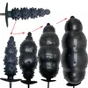 Sexo juguete masajeador diámetro de 13 cm de consolador inflable enchufe anal con 5 cuentas columna de silicona incorporada en gran dilator de culo trasero