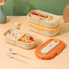 Bento Box Eco-Friendly Lunch Boxs Food Container Microwable Junnedware Lunchbox YF0105