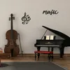 2 pezzi decorazione da parete in metallo musicale chiave di violino nera e note musicali decorazioni in metallo