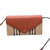 Leather Wallet Women Shoulder Bag Plaid Handbag Flap Messenger Bags Fashion Checkered Stitching Genuine Leather Coin Purse Interna302i