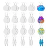 파티 호의 선호 승화 블랭크 귀걸이 열전달 귀걸이 쥬얼리 DIY 제작을위한 5 개의 다양한 모양의 미완성 된 나무 눈물 방울 펜던트