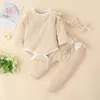 Kledingsets Babymeisjeskleding Geboren Infant herfst 3 stks set katoen romper dot broek hoofdband herfst outfits meisjes suitclothing6682674