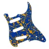 1 conjunto sss pickguard 11 buraco placa de arranhão azul + shell amarelo parafusos de placa traseira para guitarra elétrica