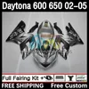 Kit de cadre pour Daytona 650 600 CC 02 03 04 05 Carrosserie 7DH.37 Capot Daytona 600 Daytona650 2002 2003 2004 2005 Corps Daytona600 02-05 Carénage moto gris argent
