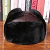 Berets B-7249 Winter herenbont bommenwerper hoed Raccoon Ushanka Cap Trapper Russische ski-capsberets