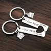 Letter Stainless Steel First home Key Rings Couple Heart love keychain bag hangs gifts for women man couples fashion jewelry