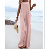 Jumpsuit Women Fashion Jump Suits For Woman Rompers Clothing Cotton Linen Solid Casual Vetement Femme 2847