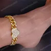 Fußkettchen Mode Hip Hop Kristall Herzförmige Fußkettchen Für Frauen Armband Männer Cuban Link Chunky Großhandel Fuß Kette Iced Out