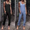 Women's Jumpsuits & Rompers Summer Sleeveless Romper 2022 Celmia Women Vintage Dungarees Femme Casual Loose Buttons Harem Pants Plus Size Ov