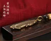 Keychains Pure Brass Arowana Car Keychain hanger eenvoudige Chinese handgeweven elke onjuistjagers