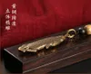 Keychains Pure Brass Arowana Car Keychain Pendant Simple Chinese Hand-woven Every YearKeychains