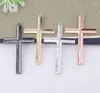 Pendanthalsband 10st Micro Pave Cross Pärlor Metal Copper Cubic Zirconia For Jewelry Necklace Making Pendant
