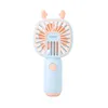 Cartoon usb handheld charging fan desktop big wind portable mini fan