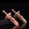 Kreatives Metall Dragon Sword Säbel leichter grünes Flamme Butan Windschutz Jet Torch Feuerzeuge Raucherzubehör Gadgets Gadgets