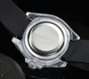 Prix le plus bas simple boîtier transparent hommes montres 41mm occasionnel cristal miroir quartz batterie ceinture en caoutchouc à la mode élégant noble montre-bracelet Relogio Masculino