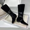 2022 Women Boots Autumn and Winter Boots Martin Desert Boot Winter Boots Cashmere Straps 100 ٪ Heal Leather 5Color Medal Soles No398