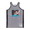 فيلم كرة السلة للتلفزيون MTV 81 Rock Roll Jersey Team Color White Blue All College Hiphop College لمشجعي الرياضة Hip Hop High/Top