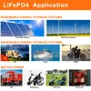 LiFePO4 battery 12v250ah, built-in BMS display, used for golf cart, forklift, inverter, Campervan and solar energy