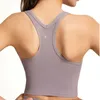 LU-07 LU Ny utrikeshandel Kvinnors fitness yogasportv￤st elastisk snabbtorkande sj￤lvodling samla l￶pande bh bra topp