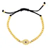 S3118 Fashion Jewelry Copper Beads Gold Plated Zircon Evil Eye Bracelet Blue Eyes Adjustable Hand Rope Bracelets