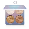 4 Colors Shimmer Highlighter Highlight Makeup Palette Highlighters Powder Bronzers For Women or Girls Make Up