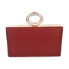 Evening Bags Fashion Wine Color Ring Clutch Bag Wedding Purse Female Party Day Clutches HandbagsEvening