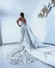 Robe de mariée moelleuse de luxe 2023 Perles de cristal chérie robes de sirène nuptiale fabriquées sur mesure