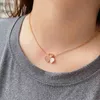 style sale high quality three flower heart necklace rose K gold fashion texture ladies high-end jewelry