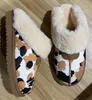 Women's Flower Leather Slippers Shoes Women Men Children Winter Cotton boots