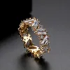 Cluster Rings Classic Ring Multicolor Cubic Zircon Engagement Rose Gold Color Bague Female Jewelry Ringcluster Edwi22