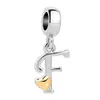 925 Argent Charme Perles Balancent D'or Petit Amour Chanceux Lettre A-Z Pendentif Perle Fit Pandora Charms Bracelet DIY Bijoux Accessoires