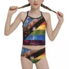 Women's Swimwear 2022 Country For Junior High School Girl Print Pride Flag Designs Galaxy Edition Bikini Children