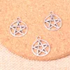 98pcs Charms Star Pentagramm 16mm Antike Making Anhänger fit Vintage Tibetan Silber DIY Handmade Schmuck247h