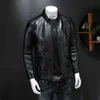 Demanke 2022 Mens Faux Leather Jacket Motorcykelstativ Kull PU JACKE ANTI-WIND MOTORCYCLE LAPEL DIAGONAL DUMPER JACKETS 5XL L220801