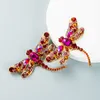 Luxury Dragonfly Studs örhängen Kvinnor Personlig överdriven insekt Metall Crystal Rhinestone Animal Design Stud Earring Present Fashion Jewelry Accessories