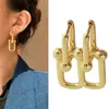 Earrings For Wome Fall In Love Stud Retro Stylish U-shaped Lock Gold Earring Costume Customized For Women Bride Indian Unique Ear Charms Fashion Jewewlry 2022 Trendy